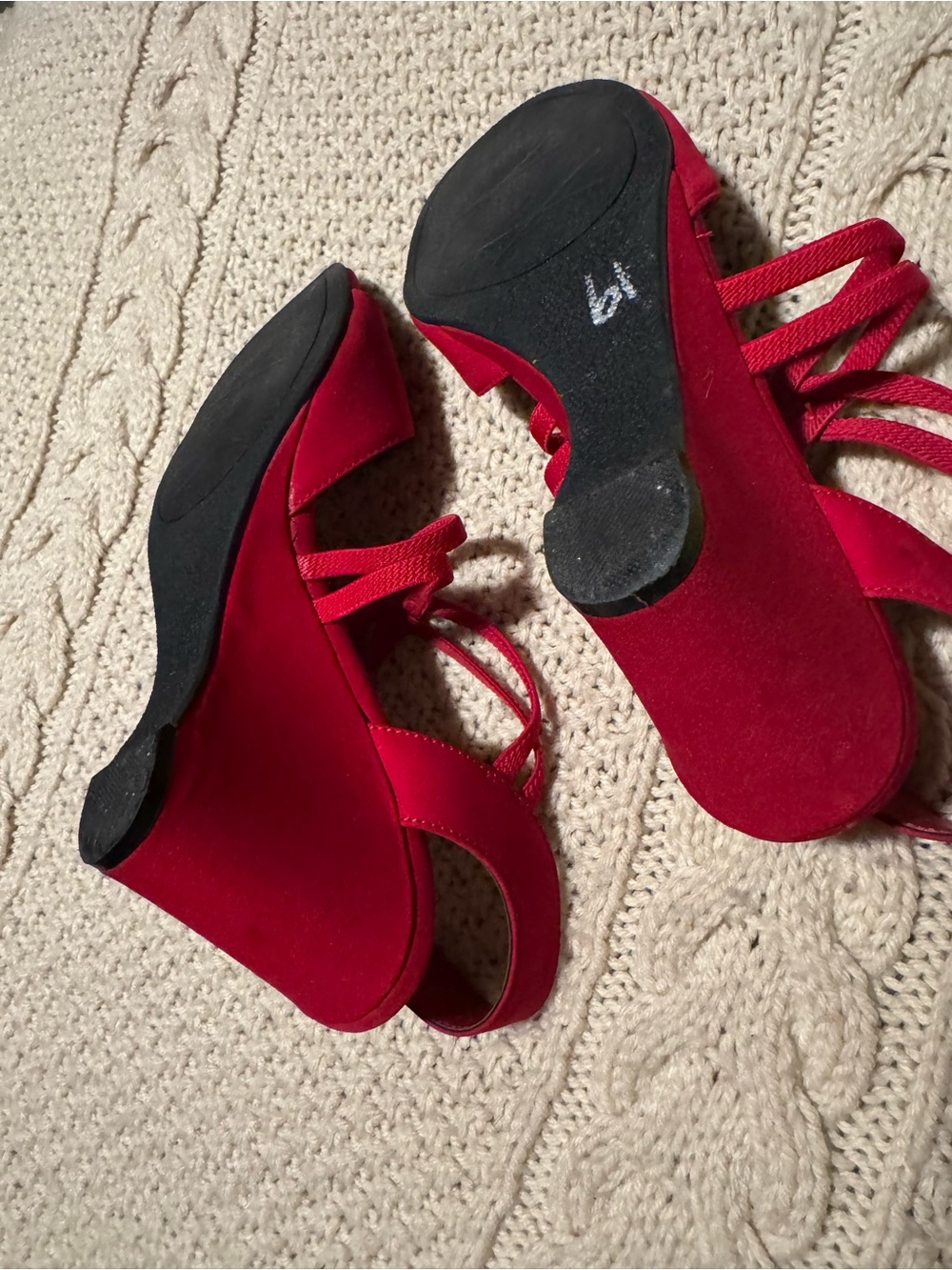 Impo Crimson Strappy Slingback Wedge Heels - Picture 3 of 9